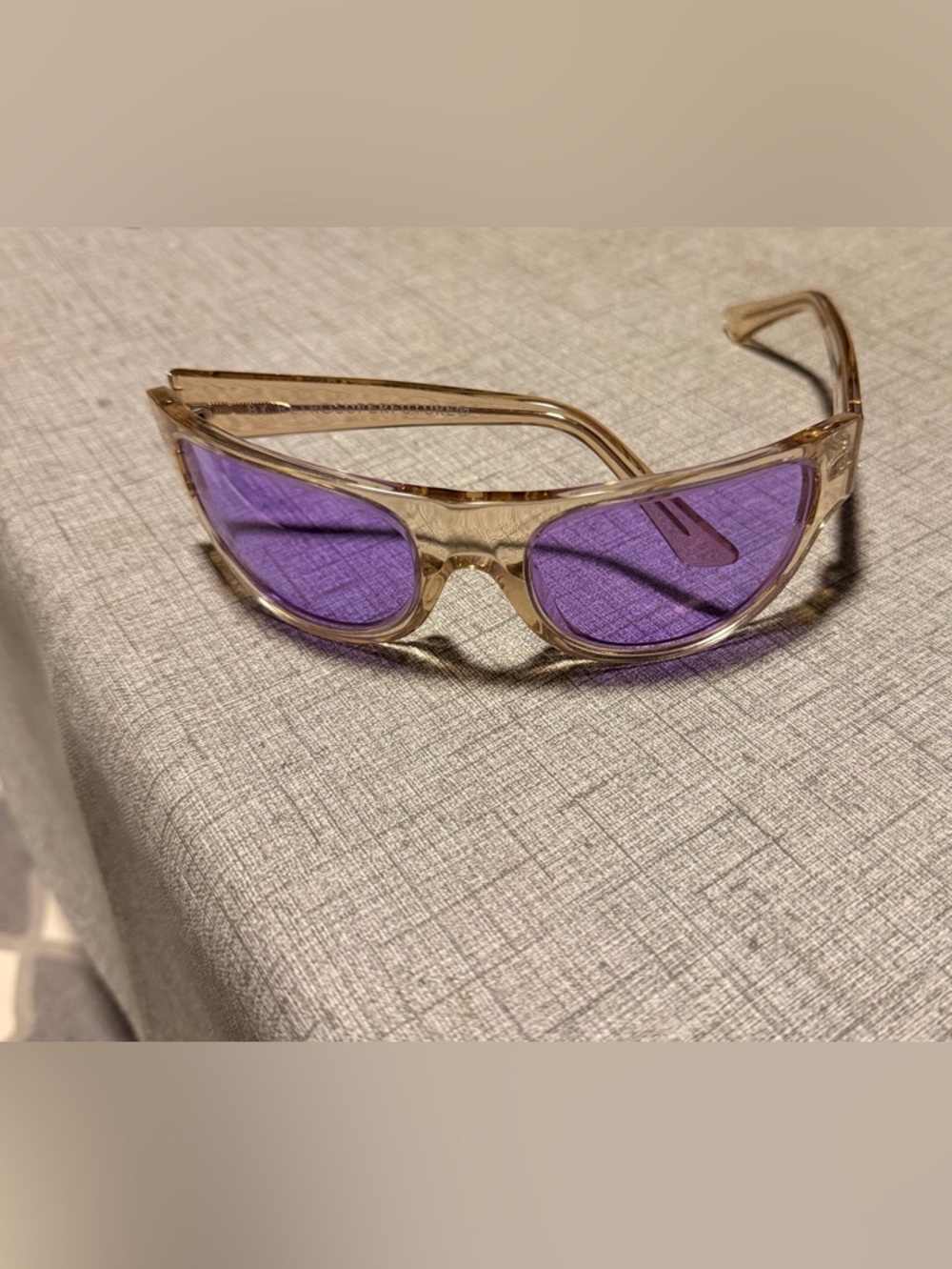 RetroSuperFuture Clear Frame Sunglasses with Purple Lenses
